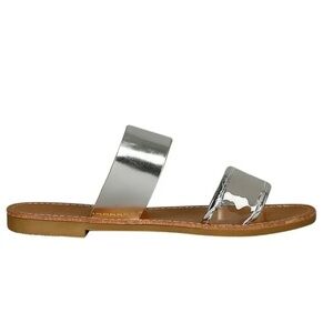 Long Tall Sally Silver and Brown Sandals with Chic Style